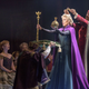 Patti Murin (Anna) and Caissie Levy (Elsa) with Jacob Smith